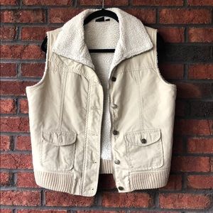Sonoma Tan Faux Fur Lined Zip Vest